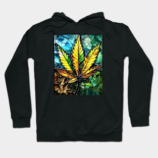 Stained Glass Marijuana Leaf #1 Hoodie